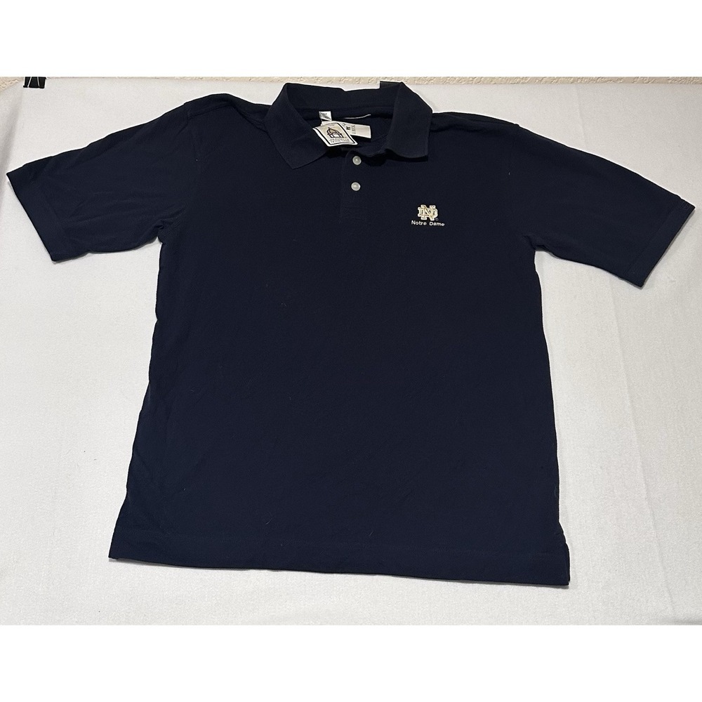 Notre Dame Polo Shirt Mens SZ M Navy Blue NWT Cutter & Buck Collegiate NCAA